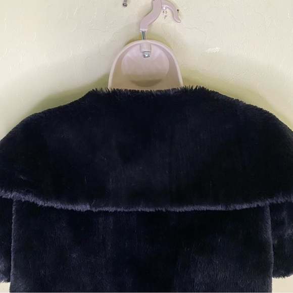 Elegant Black Faux Mink Fur Shrug Bolero by Park & Main Short Coat Size Medium M - Picture 7 of 11